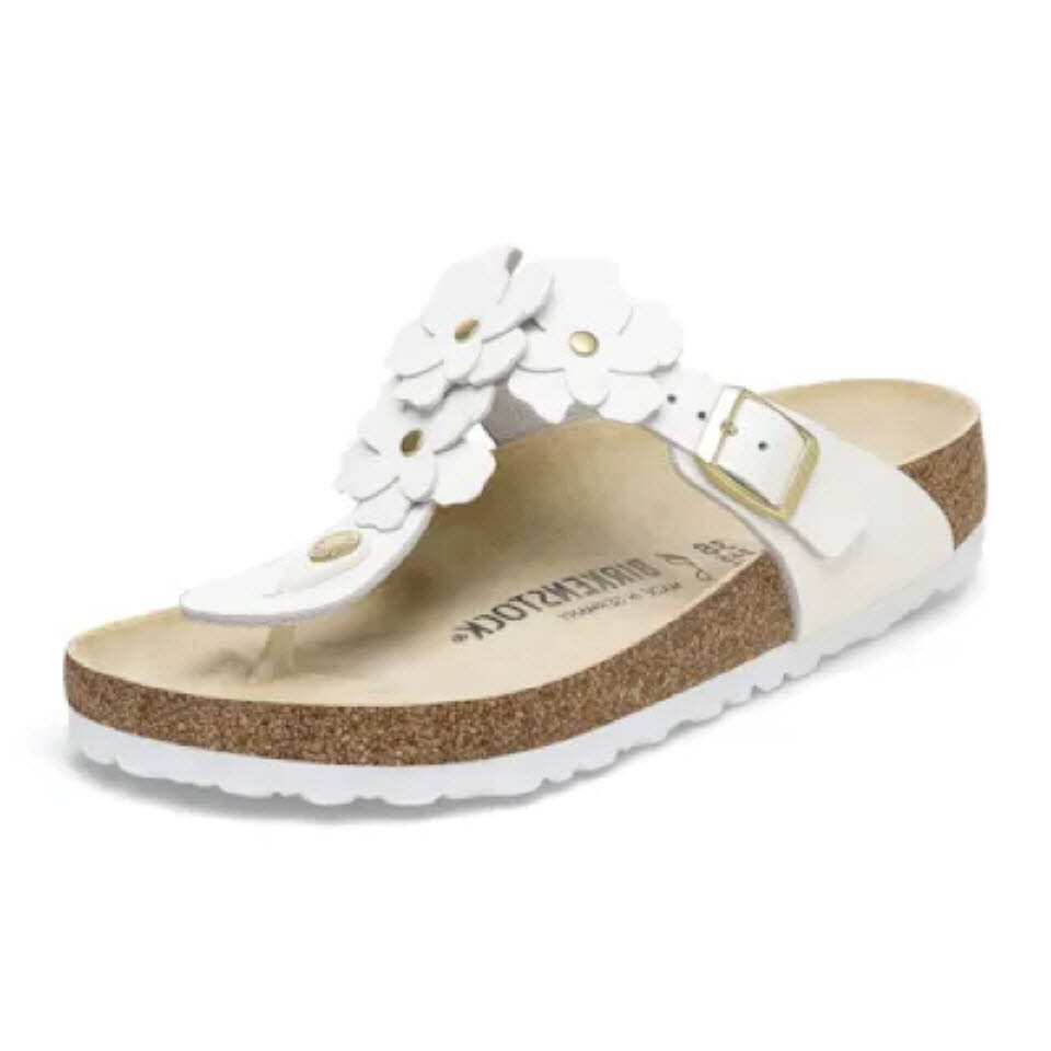 Birkenstock Gizeh Flowers LE White
